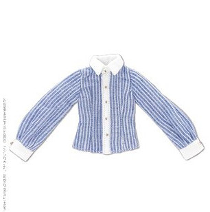 Pink Stripe Collar Separated Shirt (Blue Stripe), Azone, Accessories, 1/6, 4582119988258
